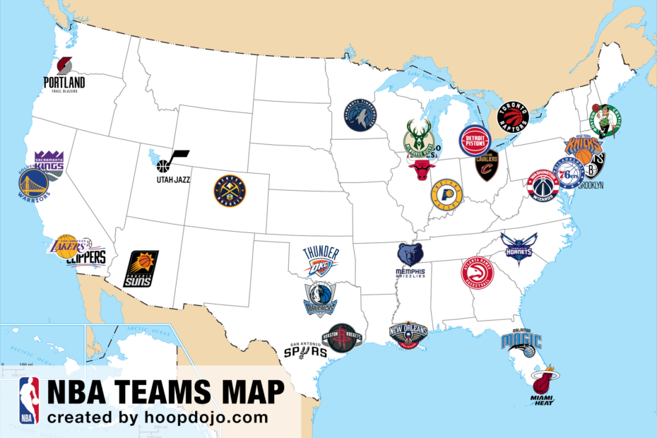 nba teams map